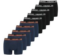 HEAD Herren Boxershorts, 10er Pack - Basic Boxer Trunks ECOM, Stretch Cotton Schwarz/Dunkelblau / L L Mehrfarbig