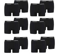 HEAD Herren Boxershorts 841001001 12er Pack (Black/Black-200, L = Gr. 6 = 12 Stück)