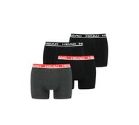 Head Herren Boxershorts Unterhosen 4P (Black/Grey Red, M)