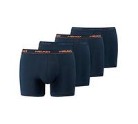 HEAD Herren Boxershorts Cotton Stretch 891003001 4er Pack, Farbe:Blau, Wäschegröße:L, Menge:4er Pack (2X 2er Pack), Artikel:-493 Peacoat/orange