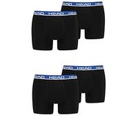 Boxershorts HEAD "HEAD BASIC BOXER 2P", Damen, Gr. L, blau (blau, schwarz), Obermaterial: 95% Baumwolle, 5% Elasthan, unifarben mit Farbeinsatz, körpernah, Unterhosen, mit elastischem Logobund (958671