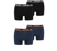 HEAD Herren Boxershorts 841001001 4er Pack, Farbe:Black/Blue Orange, Bekleidungsgröße:XXL