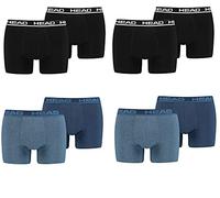 HEAD Herren Boxershorts Unterwäsche 8P (Black/Blue Heaven, L)
