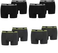 HEAD Herren Unterhose Basic Boxer Shorts Unterwäsche 10 er Pack, Farbe:Black/Phantom Lime, Bekleidungsgröße:L