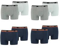 HEAD Herren Boxershorts Basic - 8er Pack - Grey Combo/Blue Orange - Größe M