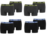 HEAD Herren Boxershorts 841001001 Basic - 8er Pack Phantom Lime/Black Blue Größe L