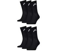 HEAD Herren Crew Sportsocken im 6er Pack (43-46, Black)