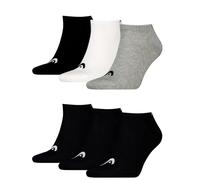 HEAD Herren Damen All Sports Sneaker Socken 6P (43-46, Black/Grey White Black)