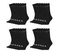 HEAD Herren Damen Crew Socken Sportsocken Cotton Blend Sport Socks 12 Paar, Farbe:Schwarz, Artikel:-001 black, Größe:43-46