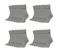HEAD Herren Damen Short Crew Socken Sportsocken Cotton Blend Sport Socks 12 Paar, Farbe:Grau, Artikel:-004 grey melange, Größe:43-46