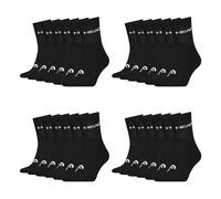 HEAD Herren Damen Short Crew Socken Sportsocken Cotton Blend Sport Socks 12 Paar, Farbe:Schwarz, Artikel:-001 black, Größe:43-46