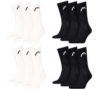 HEAD Herren Damen Sportsocken Crew Style im 12er Pack (39-42, Schwarz/Weiß)