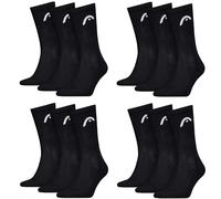 HEAD Herren Damen Sportsocken Crew Style im 12er Pack (43-46, Schwarz)