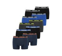 HEAD Herren Basic Boxer Pant Shorts Unterwäsche Unterhose 10er Pack, Farbe:Black/Black Blue/Phantom Lime/Blue Orange/Blue Black, Bekleidungsgröße:XL