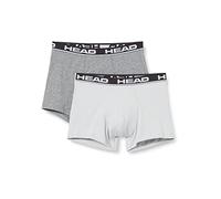 Boxershorts HEAD "HEAD BASIC BOXER 2P", Herren, Gr. M, grau (grau combo), Obermaterial: 95% Baumwolle, 5% Elasthan, unifarben, körpernah, Unterhosen, mit elastischem Logobund (79615962-M) grau combo