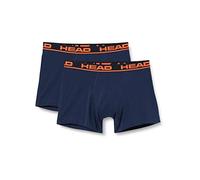 Boxer HEAD "HEAD BASIC BOXER 2P", Herren, Gr. S, bunt (orange, blau), Obermaterial: 95% Baumwolle, 5% Elasthan, unifarben mit Farbeinsatz, körpernah, Unterhosen, mit elastischem Logobund (89384541-S) 