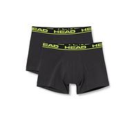 Boxer HEAD "HEAD BASIC BOXER 2P", Herren, Gr. M, bunt (phamton, lime punch), Obermaterial: 95% Baumwolle, 5% Elasthan, unifarben mit Farbeinsatz, körpernah, Unterhosen, mit elastischem Logobund (51788