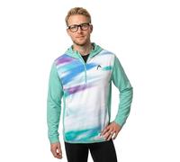 Head Kapuzenpullover Topspin Hoodie (Half-Zip, 100% Polyester) 2026 türkis/weiss Herren, Größe L