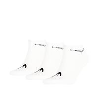 HEAD Unisex Sneakersocken, 3er Pack - weicher Baumwollmix, einfarbig Weiß 35-38