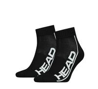 Head Tennissocken 2P Stripe Quarter (Mischgewebe) schwarz/weiss - 2 Paar, Größe 35-38