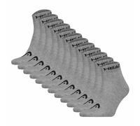 HEAD Unisex Quarter Socken, 12er Pack - Elements All Sport Quarter, Logo, einfarbig Grau 39-42