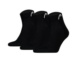 HEAD Unisex Quarter Socken, 3er Pack - All Sports Training Quarter 3P, Logo, einfarbig Schwarz 39-42