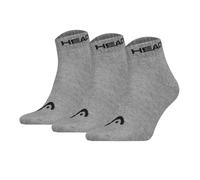 HEAD Unisex Quarter Socken, 3er Pack - Elements All Sport Quarter, Logo, einfarbig 39-42 Grau