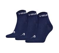HEAD Unisex Quarter Socken, 3er Pack - Elements All Sport Quarter, Logo, einfarbig Blau 39-42