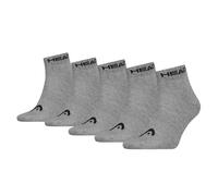 HEAD Unisex Quarter Socken, 5er Pack - ELEMENTS ALL SPORTS QUARTER ECOM, Kurzsocken, einfarbig Grau 35-38