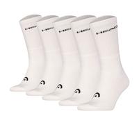 HEAD Unisex Socken, 5er Pack - ELEMENTS ALL SPORTS CREW ECOM, einfarbig Weiß 35-38