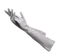 HEAITHpool 50 cm Lange Lederhandschuhe Damen Lederhandschuhe Warme Damen Winterhandschuhe Einfache Damenhandschuhe Light gray S