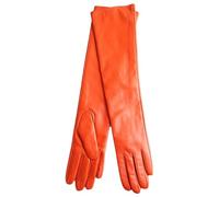 HEAITHpool 50 cm Lange Lederhandschuhe Damen Lederhandschuhe Warme Damen Winterhandschuhe Einfache Damenhandschuhe Orange XXL