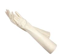 HEAITHpool 50 cm Lange Lederhandschuhe Damen Lederhandschuhe Warme Damen Winterhandschuhe Einfache Damenhandschuhe Light beige XXL