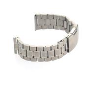 HEALEEP 2 Stück Edelstahl Uhrenarmband mit Geradem Abschluss Solide Glieder Federstege Inklusive Silbernes Robustes Ersatzband für Herren Damenuhren