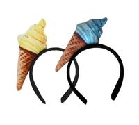 HEALEEP 2 Stück pack Eiscreme Haarbänder für Damen aus Weichem Gewebe Bequem und Haarschonend Stilvolle Stirnbänder für Partys und Gesichtsreinigung Geeignet