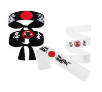 HEALEEP 4 Stück pack Japanische Ninja Karate Samurai Stirnbänder aus Polyester Multifunktionale und Atmungsaktive Kopfband für Kochen und Verschiedene Aktivitäten