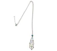 HEALEEP Kristallanhänger Halter Halskette aus Leichtem Metall mit Verstellbarem Käfig für Rohsteine Eleganter Schmuckhalter für DIY Schmuckherstellung und Besondere Anlässe