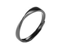HEALEEP S925 Sterling Silber Paarring Fingerring Verstellbarer Öffnungsring Für Damen Herren Fernbeziehung Schwarzer Mannschmuck Geschenk