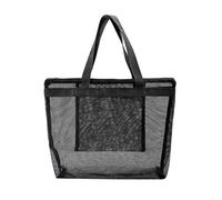 HEALEEP Strandtasche Faltbar Große Tragetasche Netzbeutel Schwarz mit Henkel Multifunktionaler Kulturbeutel Einkaufstasche Reise