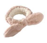 HEALEEP Wiederverwendbarer Kosmetik Haarreif mit Hasenohren aus Beigem Gewebe Kreatives Stirnband für Damen zum Baden und Gesicht Waschen Modisches Haarband