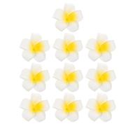 Healeved 10 Stück Hawaiianische Plumeria Blumen Haarklammern aus Leichtem Eva Schaumstoff Realistische Weiße Frangipani Blüten für Damen Hochzeiten und Formelle Anlässe