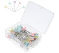 Healeved 100 Stück Bunte Nähkopfnadeln aus Kunststoff und Stahl Gerade Stecknadeln zum Positionieren und Basteln Vielseitiges Nähzubehör für Stoffe und Hochzeitsdekoration