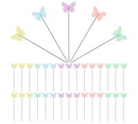 Healeved 100 Stück Nähkopfnadeln mit Schmetterlingsmotiv Gerade Stecknadeln aus Stahl und Kunststoff Nähzubehör für Quilten und Basteln