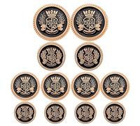 Healeved 14 Stück Goldfarbene Metallknöpfe mit Kronen und Weizenährenmotiv Langlebige Jackenknöpfe aus Legierung für Mäntel Selbstgemacht Nähprojekte Elegante Herrenanzüge