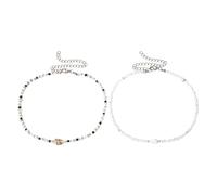 Healeved 2 Stück Verstellbare Muschelhalskette Boho Perlenchoker Aus Bunten Muscheln Sommer Schmuck Für Teenager Strandlook