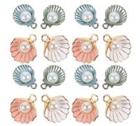 Healeved 20 Stück Muschel Anhänger aus Legierung Antike Selbstgemacht Schmuck Charme für Halsketten Armbänder Ohrringe Vielseitig für Schmuckherstellung und Bastelprojekte