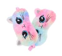 Healeved 2stücke Katzenaugenmaske Aus Plüsch Flauschige Schlafmaske Für Mädchen Und Frauen Schlafaugenbinde Mit Cartoon-kätzchen Augenmaske Zum Schlafen Für Reisen Und Entspannung
