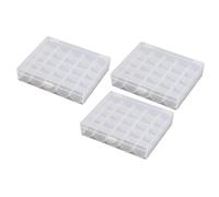 Healeved 3 Stück Spulenaufbewahrungsbox 25 Fächer Transparente Nähmaschinenspulen Organizerbox Aufbewahrungsbox für Bastelbedarf Leichter Aufbewahrungskoffer mit Sicher Schließendem Deckel