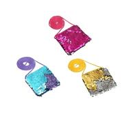 Healeved 3 Stück Teiliges Portemonnaie mit Glitzer Pailletten Kleine Quadratische Geldbörse für Mädchen Handliche Münztasche Modische Zufällige Zufällige Farbe