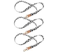 Healeved 3 Stück Teiliges Schlüsselband mit Kuhmuster Langlebiges Polyester Lanyard für Ausweis und Namensschild Bequemes Leichtes Halsband mit Metallhaken für Schule Büro und Reisen